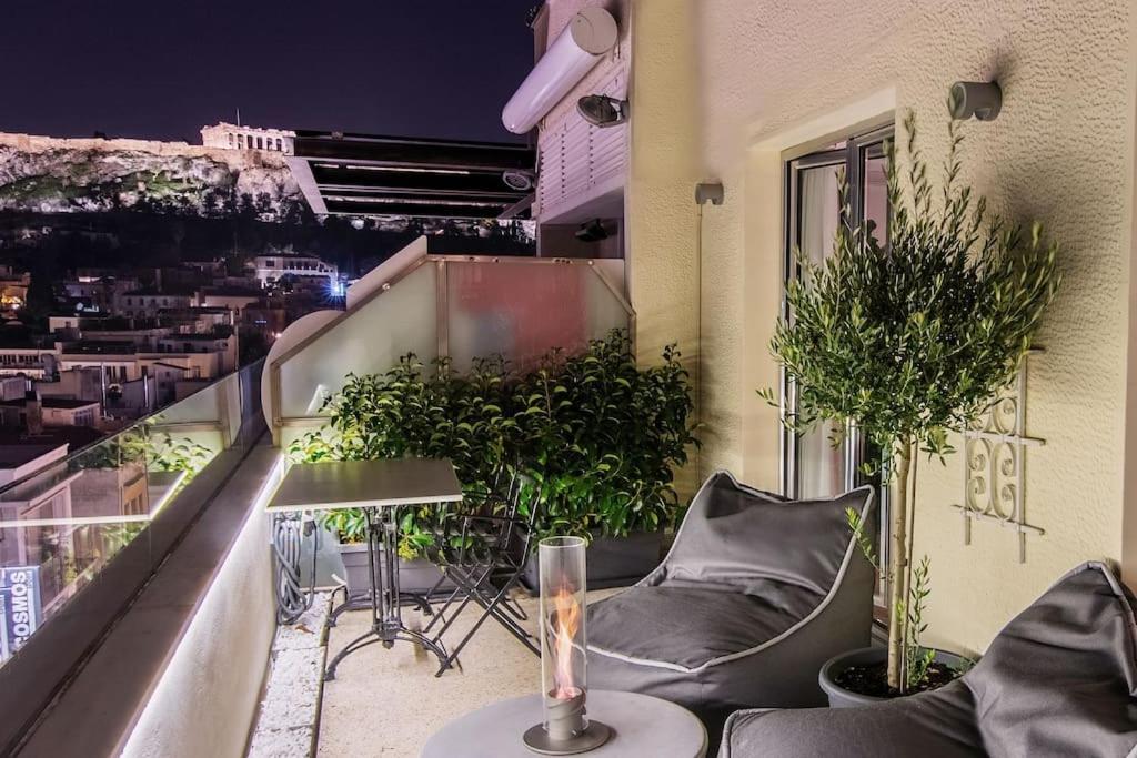 Ferienwohnung Heated Plunge Pool & Firepit Acropolis Penthouse Athen Exterior foto